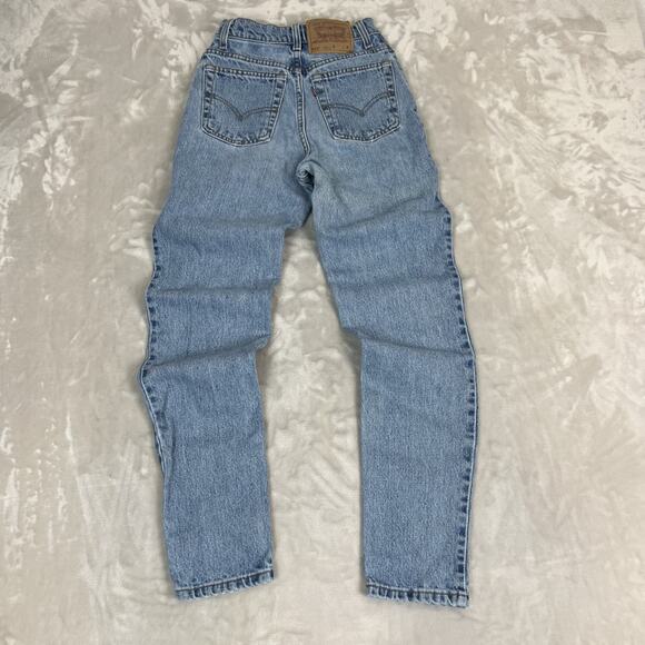VTG Levis 512 Jeans Juniors 3 Blue Denim Faded Slim Fit Tapered Leg Grunge USA - Picture 1 of 14